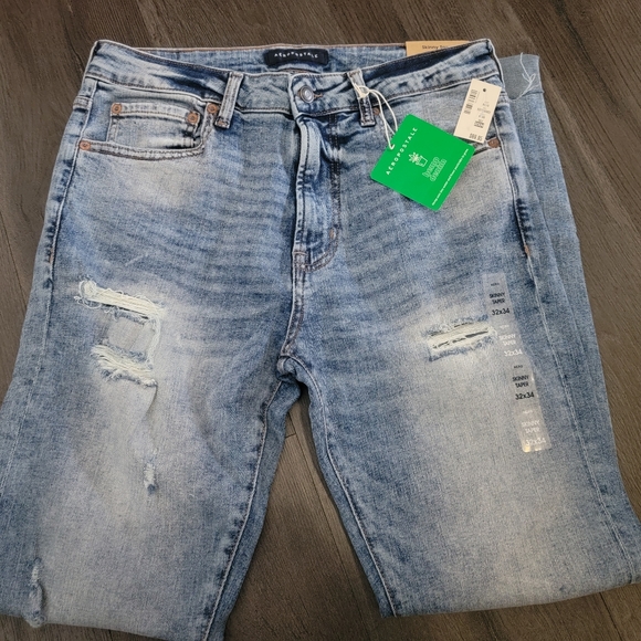 NEW...Aeropostale mens skinny taper jean R REAL ORIGINAL DEMIN stretch 34W/34L - Picture 12 of 15